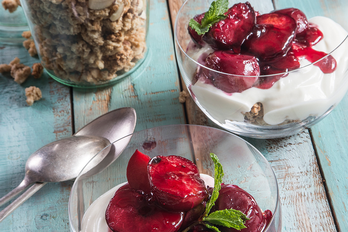 Roasted Plum Parfait - South African Plums